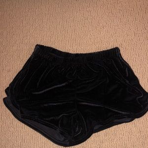 Brandy Melville black velvet shorts